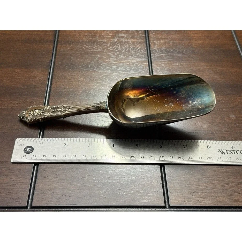 🔥RARE- VTG Wallace Sterling silver handle Ice Scoop - PERFECT PATINA 😱🙀🔥